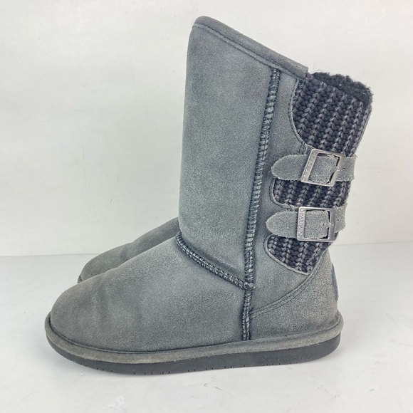 BEARPAW Boshie Suede and Washed Knit Boots - Picture 6 of 16